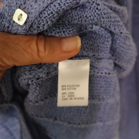 Northern Isles Lite Blue Cardigan Sweater XL, Pearl buttons, Excellent condition - Picture 12 of 16